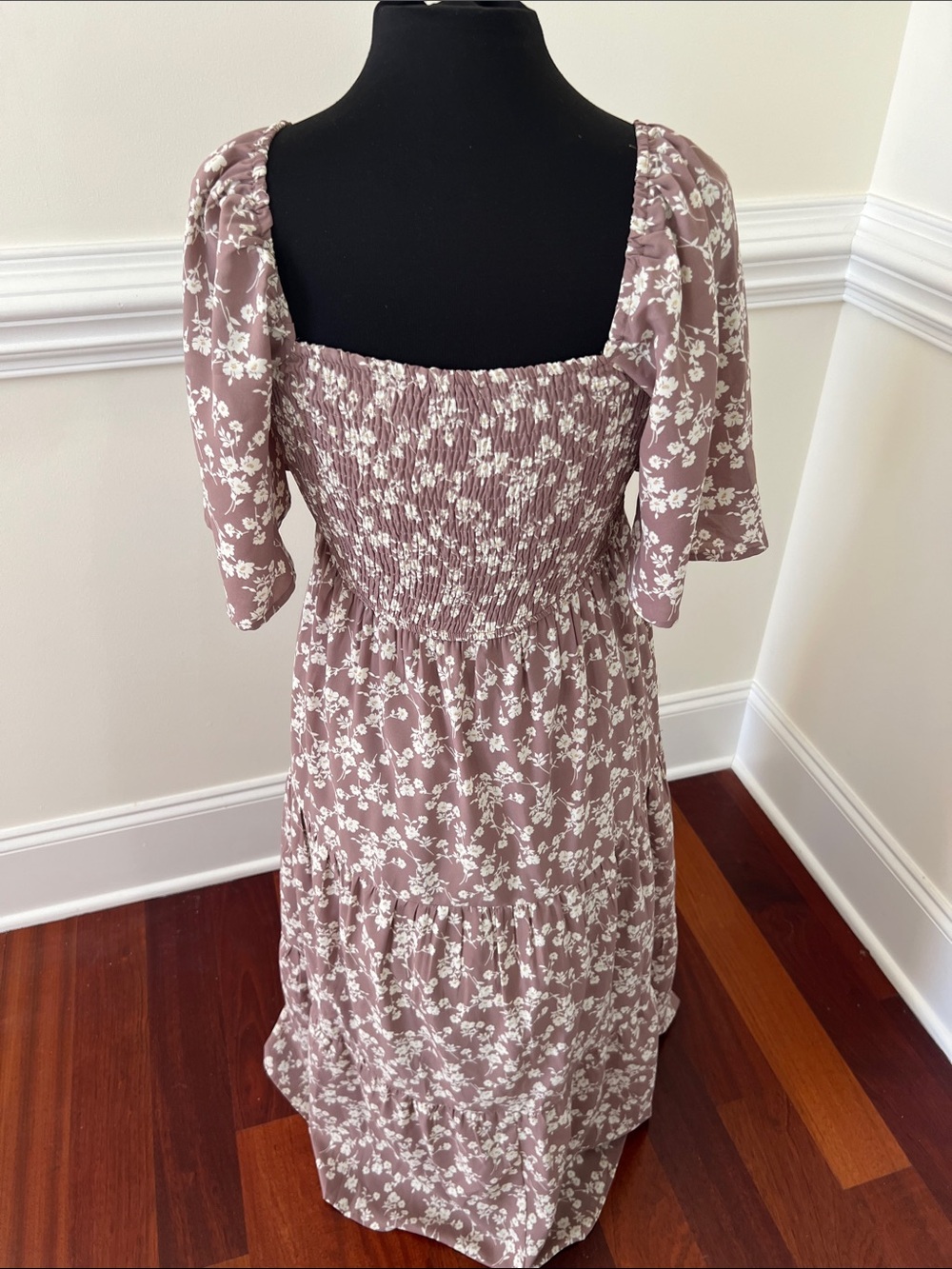 Wishlist Mauve Floral Midi Dress with White Print - Picture 4 of 6